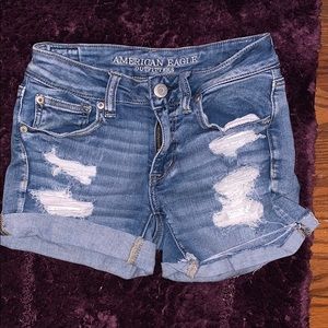 American Eagle distressed jean shorts